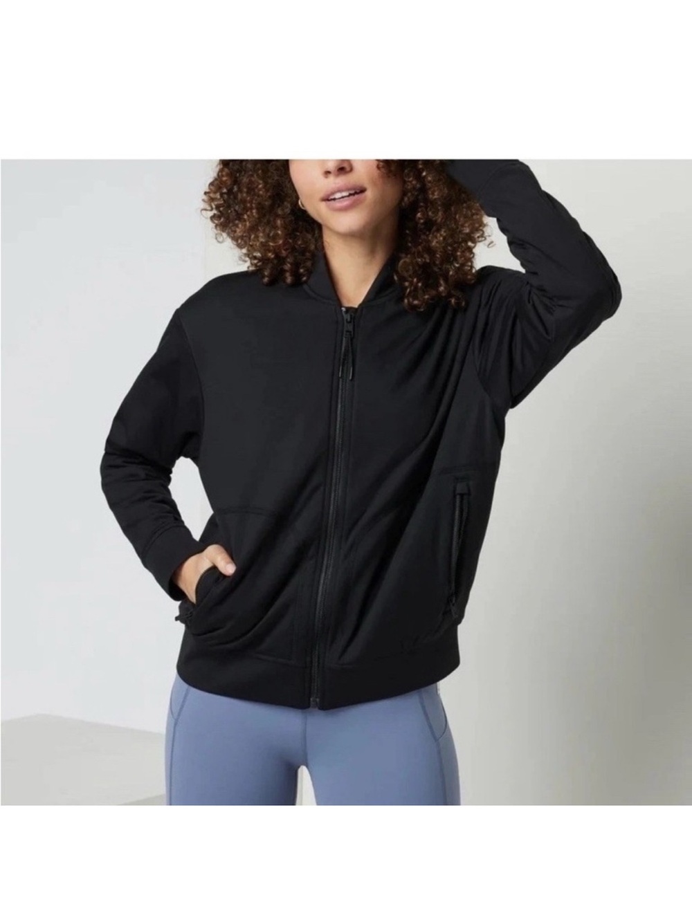 Vuori Black Full-Zip Bomber Jacket